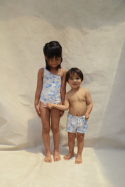 Willa Mini Asymmetrical One Piece - Sky Dream