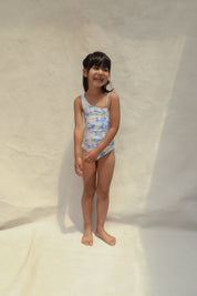 Willa Mini Asymmetrical One Piece - Sky Dream