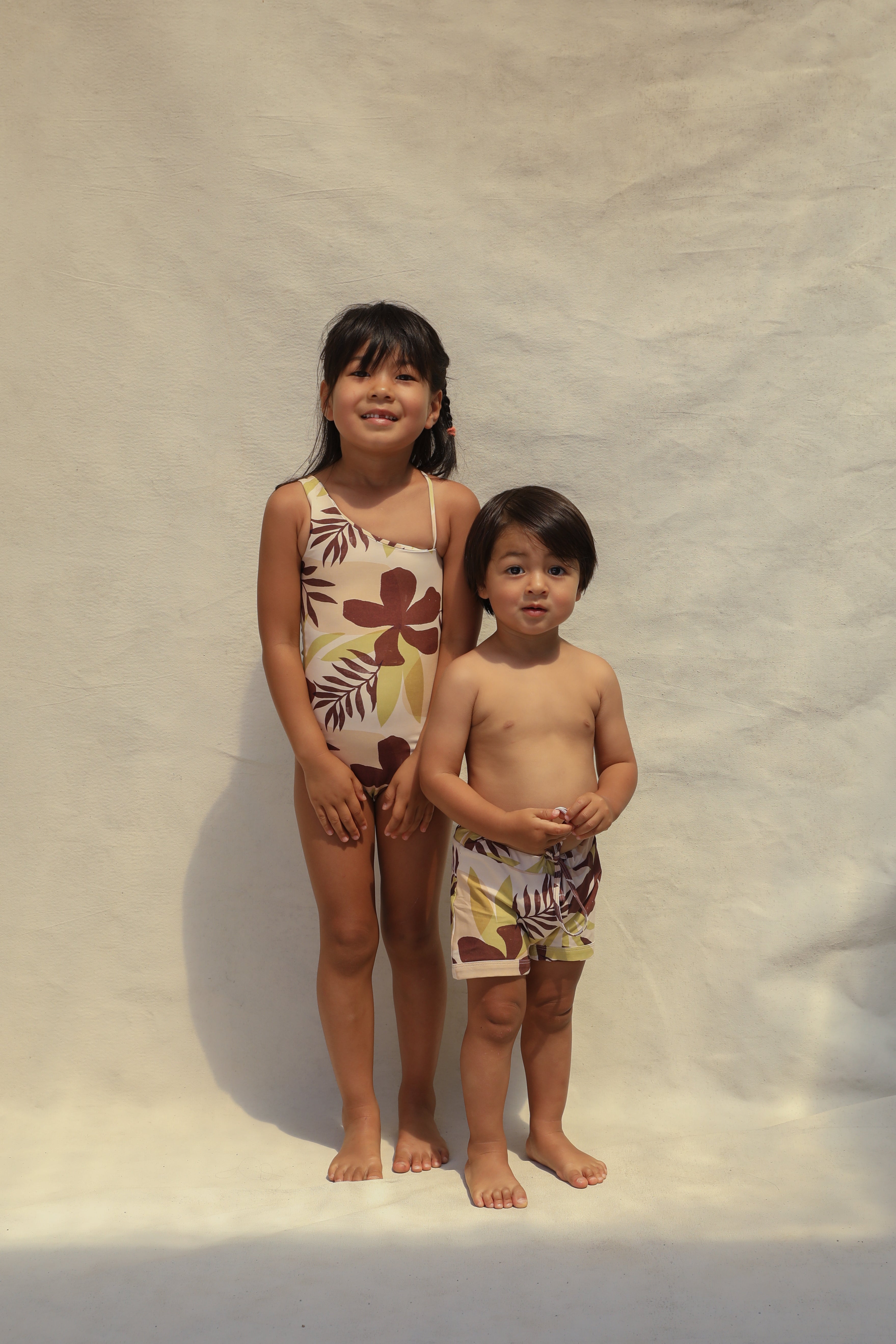 Willa Mini Asymmetrical One Piece - Tropical Tonal