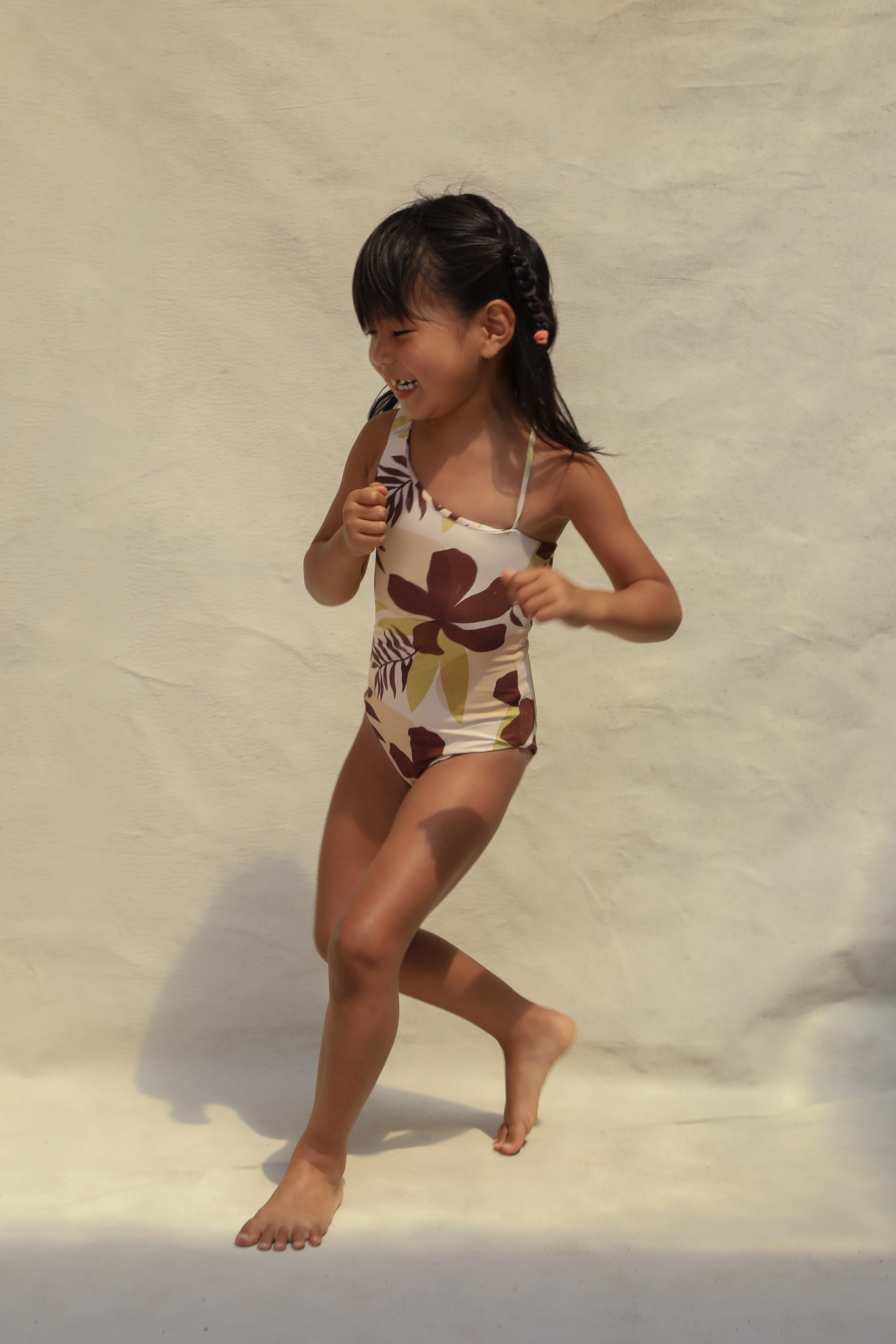 Willa Mini Asymmetrical One Piece - Tropical Tonal