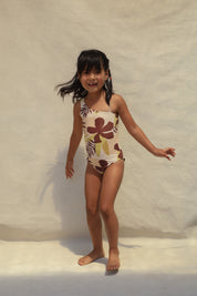 Willa Mini Asymmetrical One Piece - Tropical Tonal