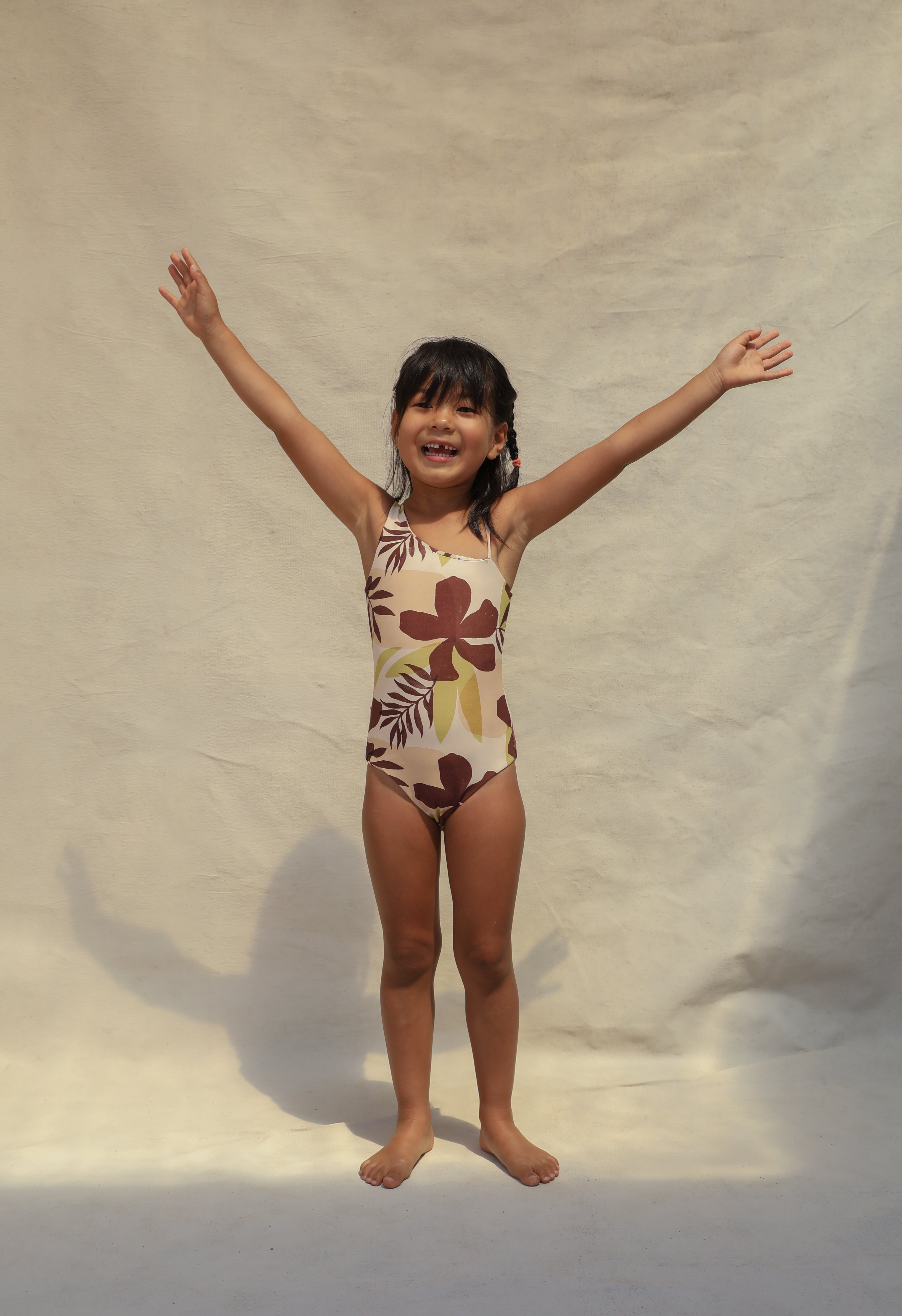 Willa Mini Asymmetrical One Piece - Tropical Tonal