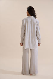 Bruna Pant - Creme/Periwinkle Stripe