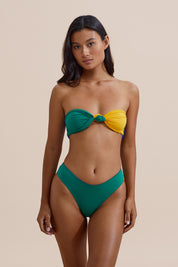 Ecom Image Model wears Lele Knot Bikini and Zola Bottom in Brasilia Mix