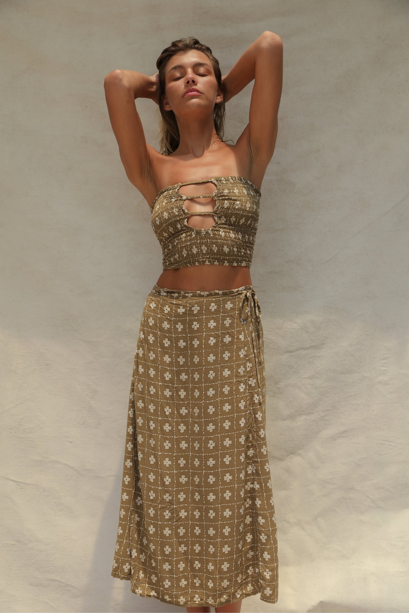 Coco Smocked Cut-Out Tube Top - Vista Flor