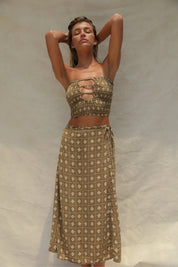 Coco Smocked Cut-Out Tube Top - Vista Flor