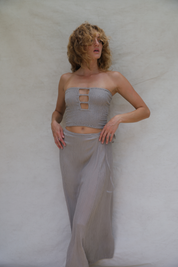 Coco Smocked Cut-Out Tube Top - Drift