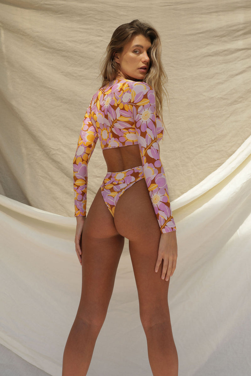 Liya Bikini Top - Retro Bloom Print