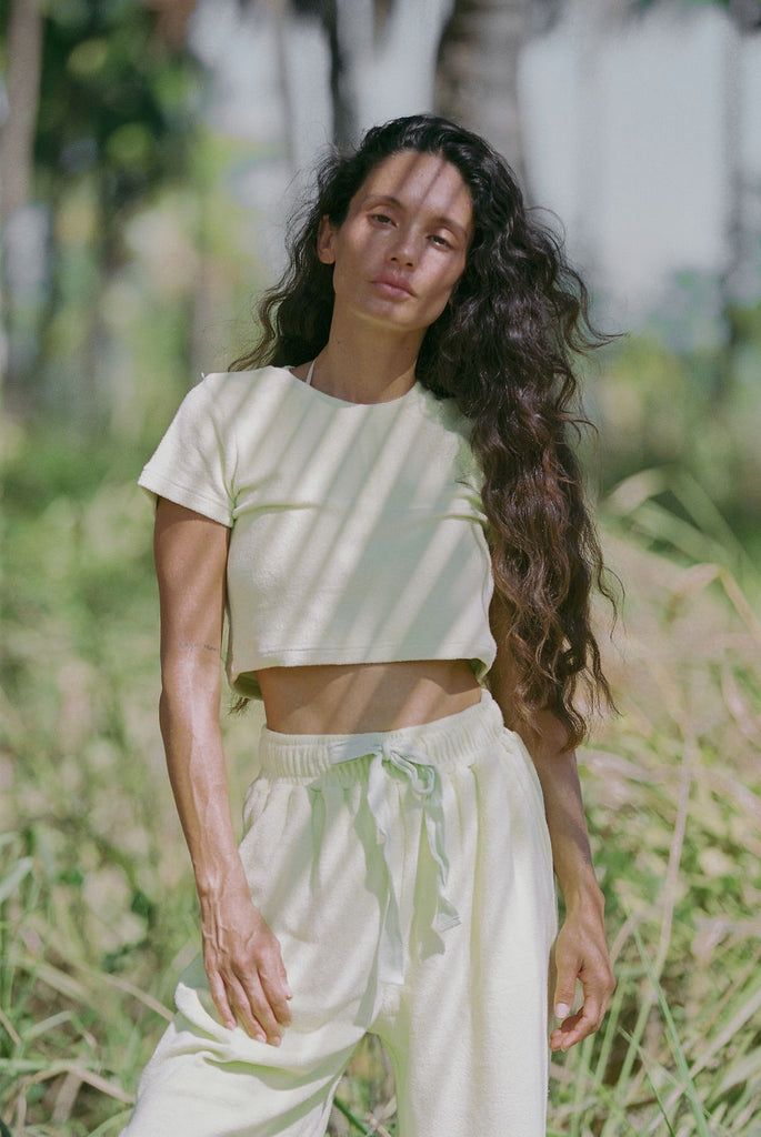 Otis Crop Top - Pomelo Terry